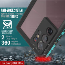 Load image into Gallery viewer, Galaxy S22 Ultra Waterproof Case PunkCase Ultimato Teal Thin 6.6ft Underwater IP68 Shock/Snow Proof [Teal]
