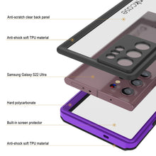 Load image into Gallery viewer, Galaxy S22 Ultra Waterproof Case PunkCase Ultimato Purple Thin 6.6ft Underwater IP68 Shock/Snow Proof [Purple]
