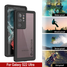 Load image into Gallery viewer, Galaxy S22 Ultra Waterproof Case PunkCase Ultimato Black Thin 6.6ft Underwater IP68 Shock/Snow Proof [Black]

