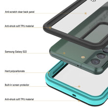 Load image into Gallery viewer, Galaxy S22 Waterproof Case PunkCase Ultimato Teal Thin 6.6ft Underwater IP68 Shock/Snow Proof [Teal]
