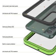 Load image into Gallery viewer, Galaxy S22 Waterproof Case PunkCase Ultimato Light Green Thin 6.6ft Underwater IP68 ShockProof [Green]
