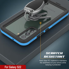 Load image into Gallery viewer, Galaxy S22 Waterproof Case PunkCase Ultimato Light Blue Thin 6.6ft Underwater IP68 ShockProof [Blue]
