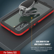Load image into Gallery viewer, Galaxy S22 Waterproof Case PunkCase Ultimato Red Thin 6.6ft Underwater IP68 Shock/Snow Proof [Red]
