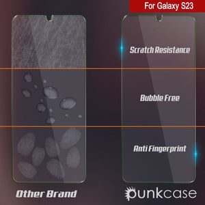 Galaxy S23  White Punkcase Glass SHIELD Tempered Glass Screen Protector 0.33mm Thick 9H Glass