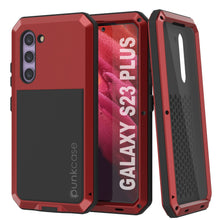 Load image into Gallery viewer, Galaxy S23+ Plus Metal Case, Heavy Duty Military Grade Armor Cover [shock proof] Full Body Hard [Red]
