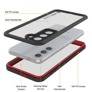Galaxy S23+ Plus Water/ Shock/ Snowproof [Extreme Series] Slim Screen Protector Case [Red]