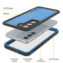 Load image into Gallery viewer, Galaxy S23+ Plus Waterproof Case PunkCase StudStar Light Blue Thin 6.6ft Underwater IP68 ShockProof
