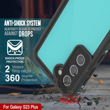 Load image into Gallery viewer, Galaxy S23+ Plus Waterproof Case PunkCase StudStar Teal Thin 6.6ft Underwater IP68 Shock/Snow Proof
