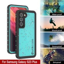 Load image into Gallery viewer, Galaxy S23+ Plus Waterproof Case PunkCase StudStar Teal Thin 6.6ft Underwater IP68 Shock/Snow Proof
