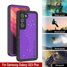 Load image into Gallery viewer, Galaxy S23+ Plus Waterproof Case PunkCase StudStar Purple Thin 6.6ft Underwater IP68 Shock/Snow Proof
