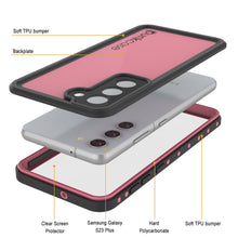 Load image into Gallery viewer, Galaxy S23+ Plus Waterproof Case PunkCase StudStar Pink Thin 6.6ft Underwater IP68 Shock/Snow Proof
