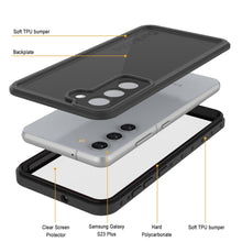 Load image into Gallery viewer, Galaxy S23+ Plus Waterproof Case PunkCase StudStar Black Thin 6.6ft Underwater IP68 Shock/Snow Proof
