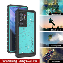 Load image into Gallery viewer, Galaxy S23 Ultra Waterproof Case PunkCase StudStar Teal Thin 6.6ft Underwater IP68 Shock/Snow Proof
