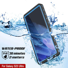 Load image into Gallery viewer, Galaxy S23 Ultra Waterproof Case PunkCase StudStar Light Blue Thin 6.6ft Underwater IP68 ShockProof
