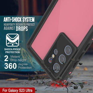 Galaxy S23 Ultra Waterproof Case PunkCase StudStar Pink Thin 6.6ft Underwater IP68 Shock/Snow Proof
