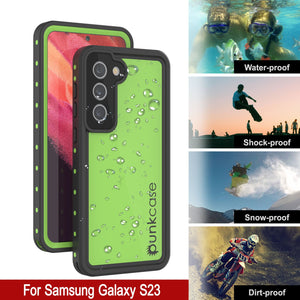 Galaxy S23 Waterproof Case PunkCase StudStar Light Green Thin 6.6ft Underwater IP68 ShockProof