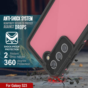Galaxy S23 Waterproof Case PunkCase StudStar Pink Thin 6.6ft Underwater IP68 Shock/Snow Proof