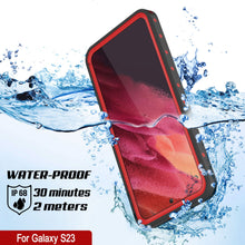 Load image into Gallery viewer, Galaxy S23 Waterproof Case PunkCase StudStar Red Thin 6.6ft Underwater IP68 Shock/Snow Proof
