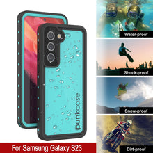 Load image into Gallery viewer, Galaxy S23 Waterproof Case PunkCase StudStar Teal Thin 6.6ft Underwater IP68 Shock/Snow Proof
