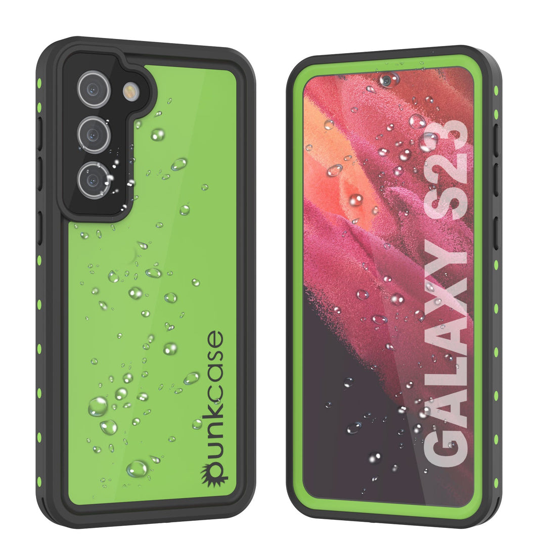 Galaxy S23 Waterproof Case PunkCase StudStar Light Green Thin 6.6ft Underwater IP68 ShockProof