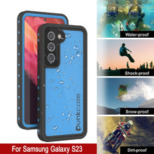 Load image into Gallery viewer, Galaxy S23 Waterproof Case PunkCase StudStar Light Blue Thin 6.6ft Underwater IP68 ShockProof
