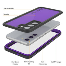 Load image into Gallery viewer, Galaxy S23 Waterproof Case PunkCase StudStar Purple Thin 6.6ft Underwater IP68 Shock/Snow Proof
