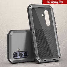 Load image into Gallery viewer, Galaxy S24 Metal Case, Heavy Duty Military Grade Armor Cover [shock proof] Full Body Hard [Silver]
