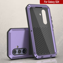 Load image into Gallery viewer, Galaxy S24 Metal Case, Heavy Duty Military Grade Armor Cover [shock proof] Full Body Hard [Purple]
