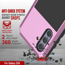 Load image into Gallery viewer, Galaxy S24 Metal Case, Heavy Duty Military Grade Armor Cover [shock proof] Full Body Hard [Pink]
