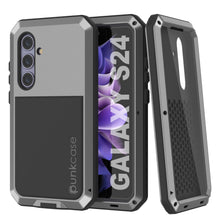 Load image into Gallery viewer, Galaxy S24 Metal Case, Heavy Duty Military Grade Armor Cover [shock proof] Full Body Hard [Silver]
