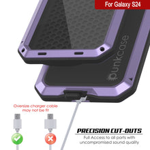 Load image into Gallery viewer, Galaxy S24 Metal Case, Heavy Duty Military Grade Armor Cover [shock proof] Full Body Hard [Purple]
