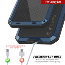 Load image into Gallery viewer, Galaxy S24 Metal Case, Heavy Duty Military Grade Armor Cover [shock proof] Full Body Hard [Blue]

