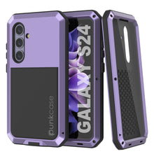 Load image into Gallery viewer, Galaxy S24 Metal Case, Heavy Duty Military Grade Armor Cover [shock proof] Full Body Hard [Purple]

