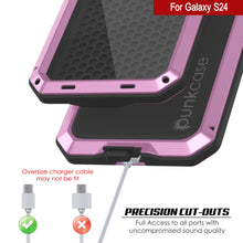 Load image into Gallery viewer, Galaxy S24 Metal Case, Heavy Duty Military Grade Armor Cover [shock proof] Full Body Hard [Pink]
