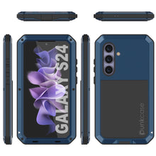 Load image into Gallery viewer, Galaxy S24 Metal Case, Heavy Duty Military Grade Armor Cover [shock proof] Full Body Hard [Blue]
