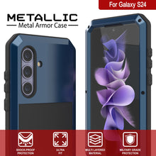 Load image into Gallery viewer, Galaxy S24 Metal Case, Heavy Duty Military Grade Armor Cover [shock proof] Full Body Hard [Blue]
