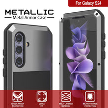 Load image into Gallery viewer, Galaxy S24 Metal Case, Heavy Duty Military Grade Armor Cover [shock proof] Full Body Hard [Silver]
