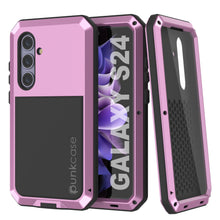 Load image into Gallery viewer, Galaxy S24 Metal Case, Heavy Duty Military Grade Armor Cover [shock proof] Full Body Hard [Pink]
