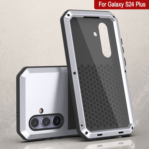 Galaxy S24 Plus Metal Case, Heavy Duty Military Grade Armor Cover [shock proof] Full Body Hard [White]