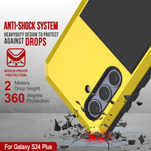 Load image into Gallery viewer, Galaxy S24 Plus Metal Case, Heavy Duty Military Grade Armor Cover [shock proof] Full Body Hard [Yellow]
