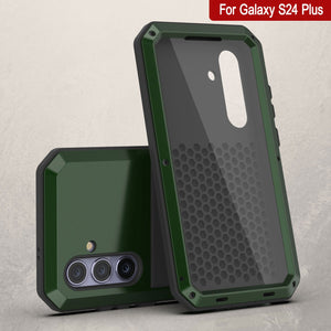Galaxy S24 Plus Metal Case, Heavy Duty Military Grade Armor Cover [shock proof] Full Body Hard [Dark Green]