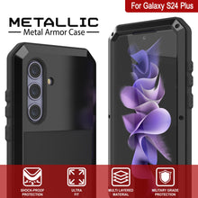 Load image into Gallery viewer, Galaxy S24 Plus Metal Case, Heavy Duty Military Grade Armor Cover [shock proof] Full Body Hard [Black]

