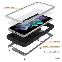 Load image into Gallery viewer, Galaxy S24 Ultra Metal Case, Heavy Duty Military Grade Armor Cover [shock proof] Full Body Hard [White]
