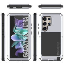 Load image into Gallery viewer, Galaxy S24 Ultra Metal Case, Heavy Duty Military Grade Armor Cover [shock proof] Full Body Hard [White]
