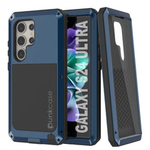 Load image into Gallery viewer, Galaxy S24 Ultra Metal Case, Heavy Duty Military Grade Armor Cover [shock proof] Full Body Hard [Blue]
