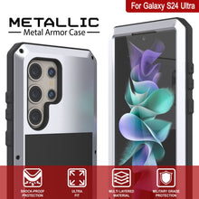Load image into Gallery viewer, Galaxy S24 Ultra Metal Case, Heavy Duty Military Grade Armor Cover [shock proof] Full Body Hard [White]

