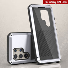 Load image into Gallery viewer, Galaxy S24 Ultra Metal Case, Heavy Duty Military Grade Armor Cover [shock proof] Full Body Hard [White]
