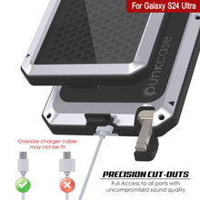 Load image into Gallery viewer, Galaxy S24 Ultra Metal Case, Heavy Duty Military Grade Armor Cover [shock proof] Full Body Hard [White]
