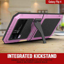 Load image into Gallery viewer, Galaxy Z Flip4 Metal Case, Heavy Duty Military Grade Armor Cover Full Body Hard [Pink]
