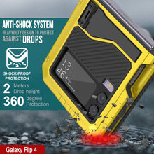 Load image into Gallery viewer, Galaxy Z Flip4 Metal Case, Heavy Duty Military Grade Armor Cover Full Body Hard [Neon]
